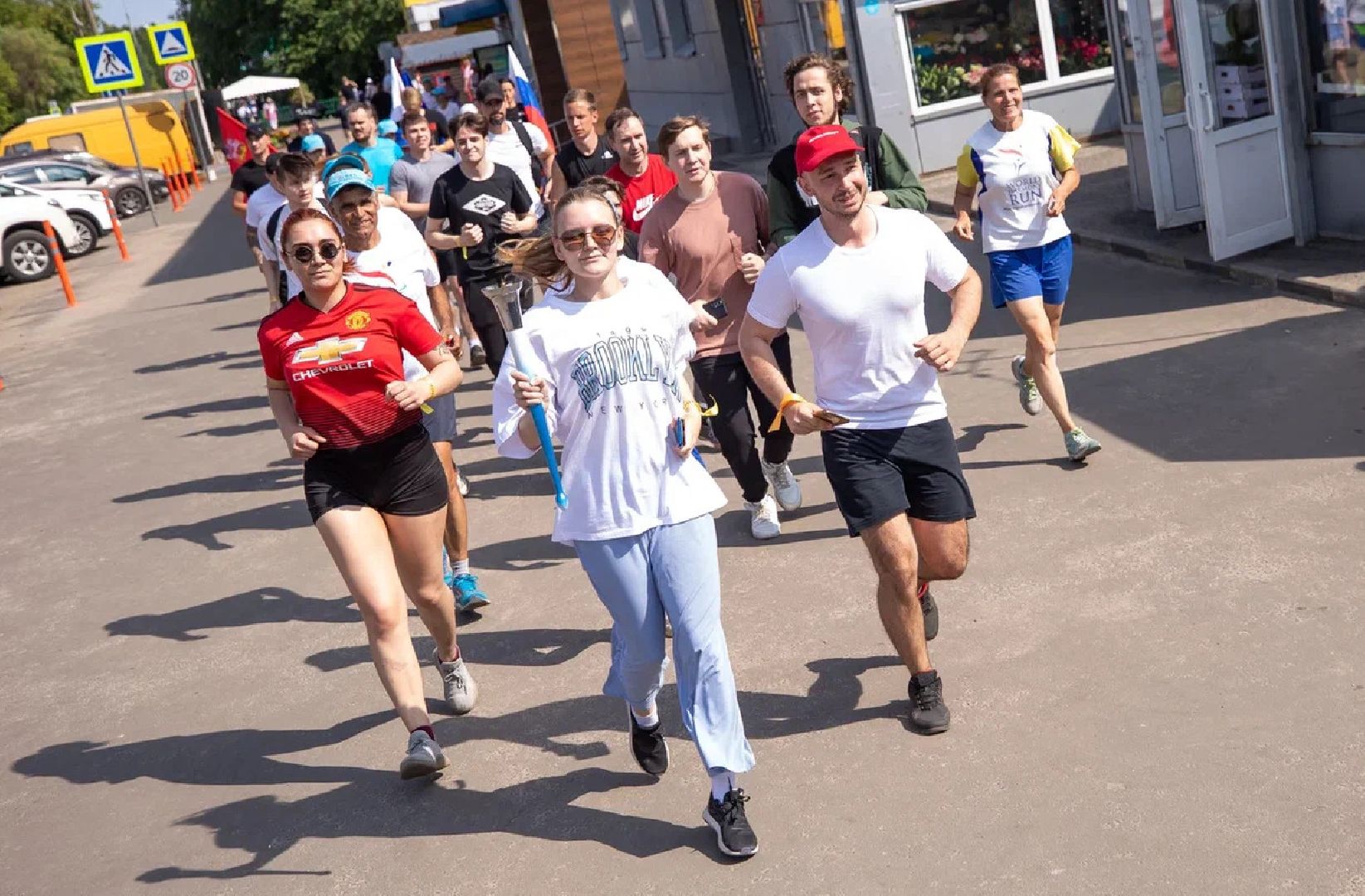 Спорт, эстафета, бег гармонии, акция, факел, Орехово-Зуево