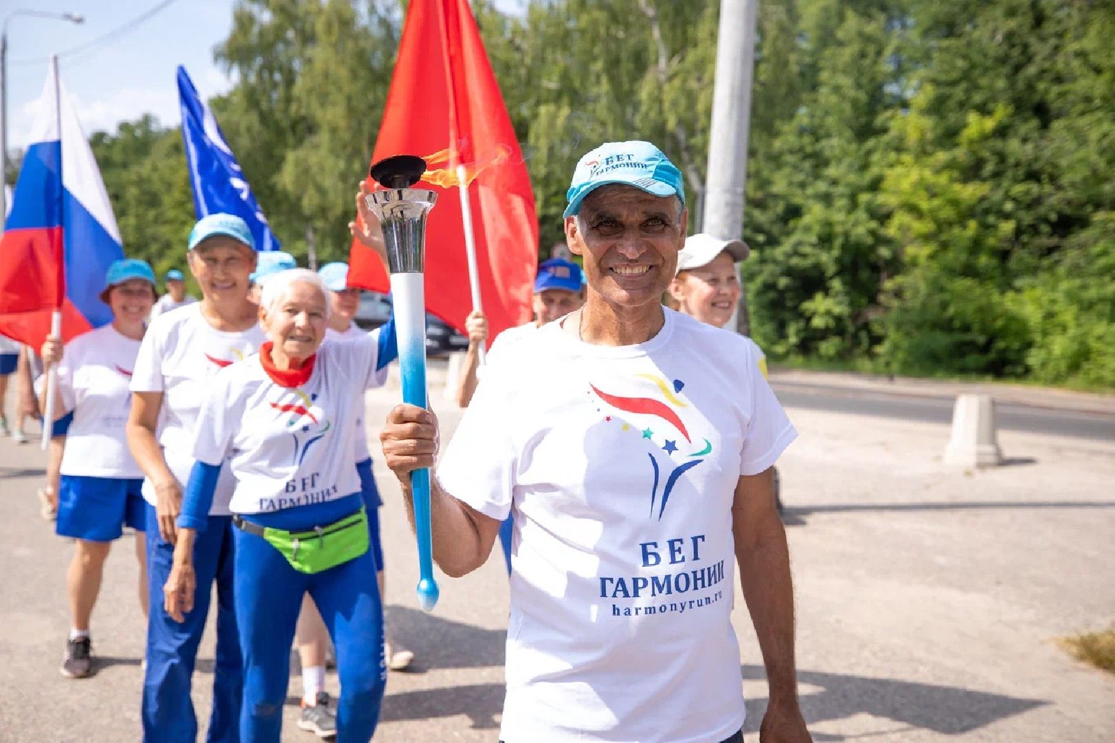 Спорт, эстафета, бег гармонии, акция, факел, Орехово-Зуево