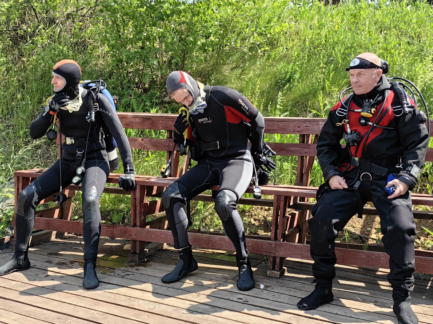 Дайвинг, погружение, вода, карьер