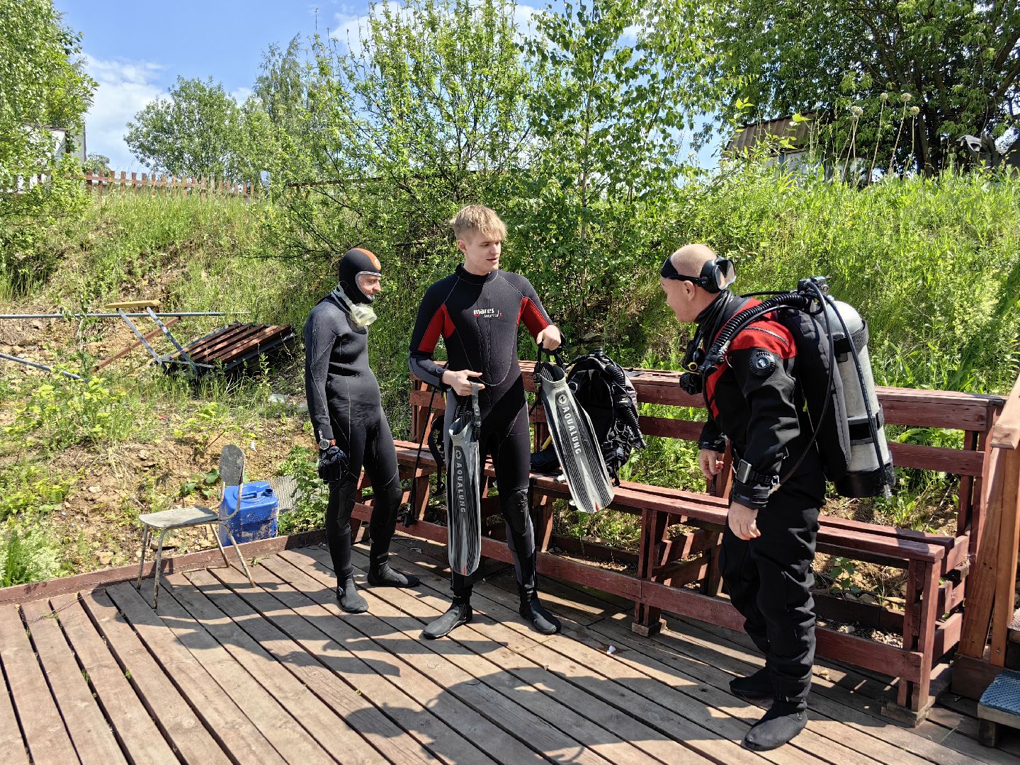 Дайвинг, погружение, вода, карьер