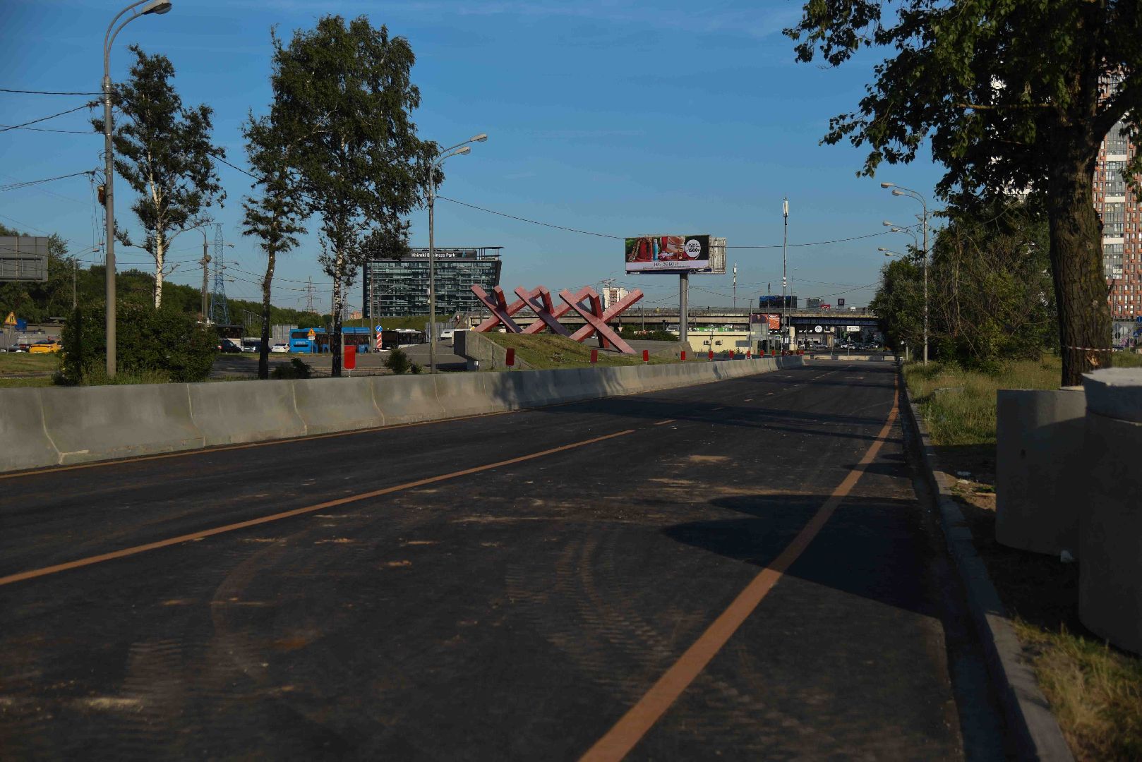 Химки, дорога, строительство, разметка