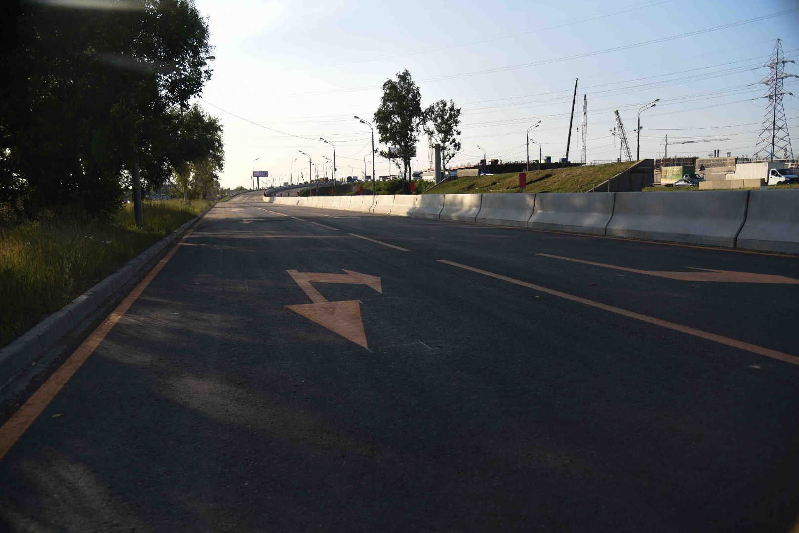 Химки, дорога, строительство, разметка