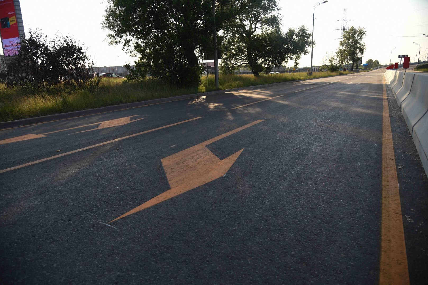 Химки, дорога, строительство, разметка