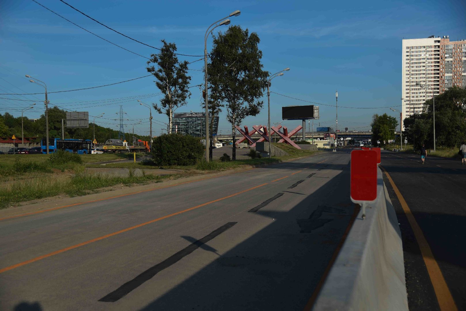 Химки, дорога, строительство, разметка