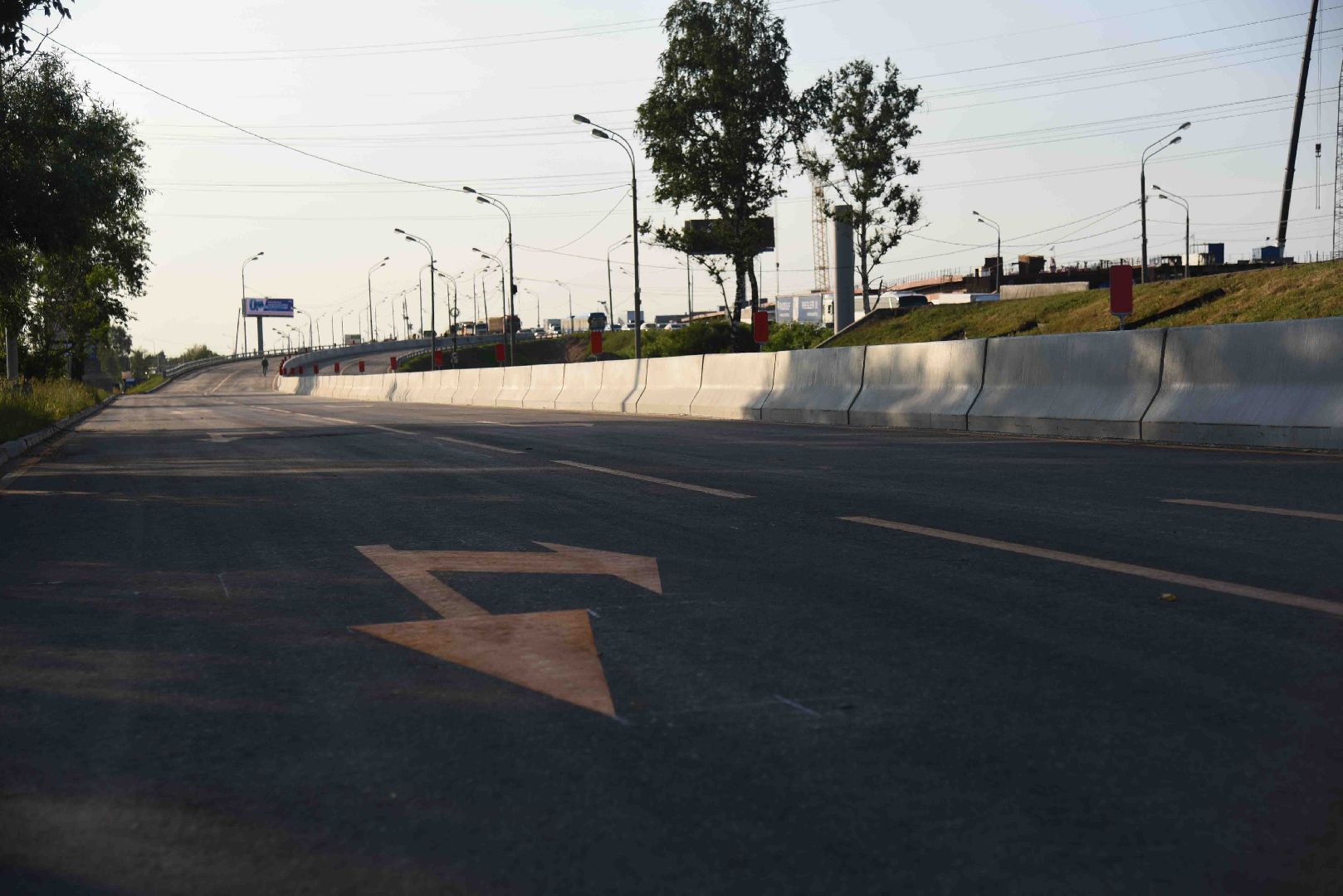 Химки, дорога, строительство, разметка