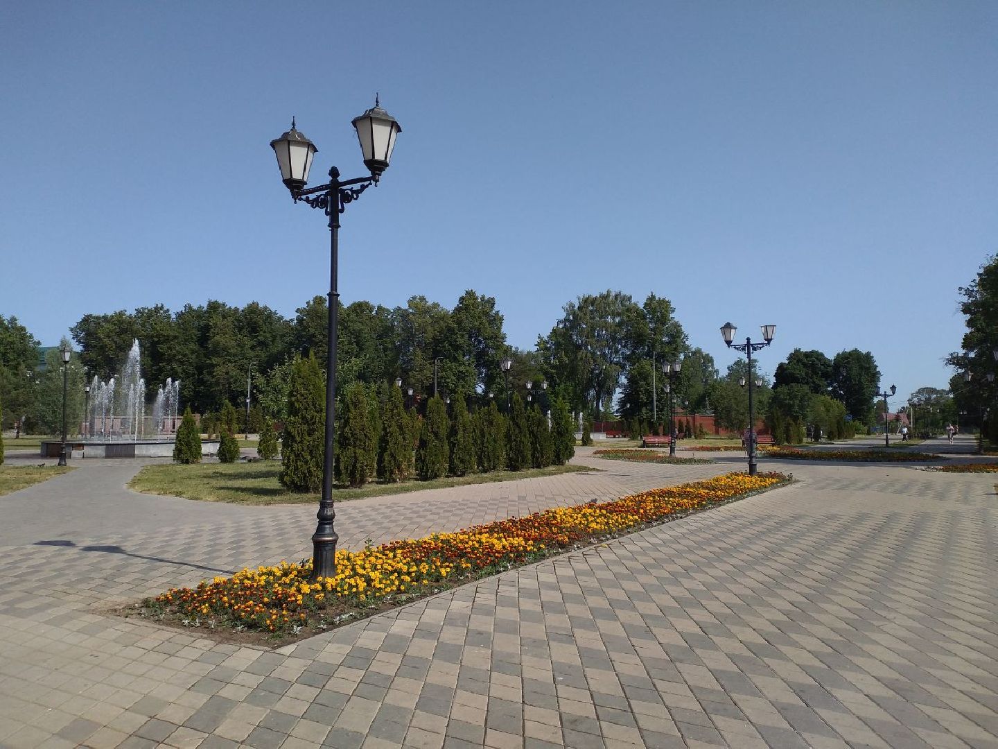 благоустройство, лето, жара, полив, клумбы, Лосино-Петровский