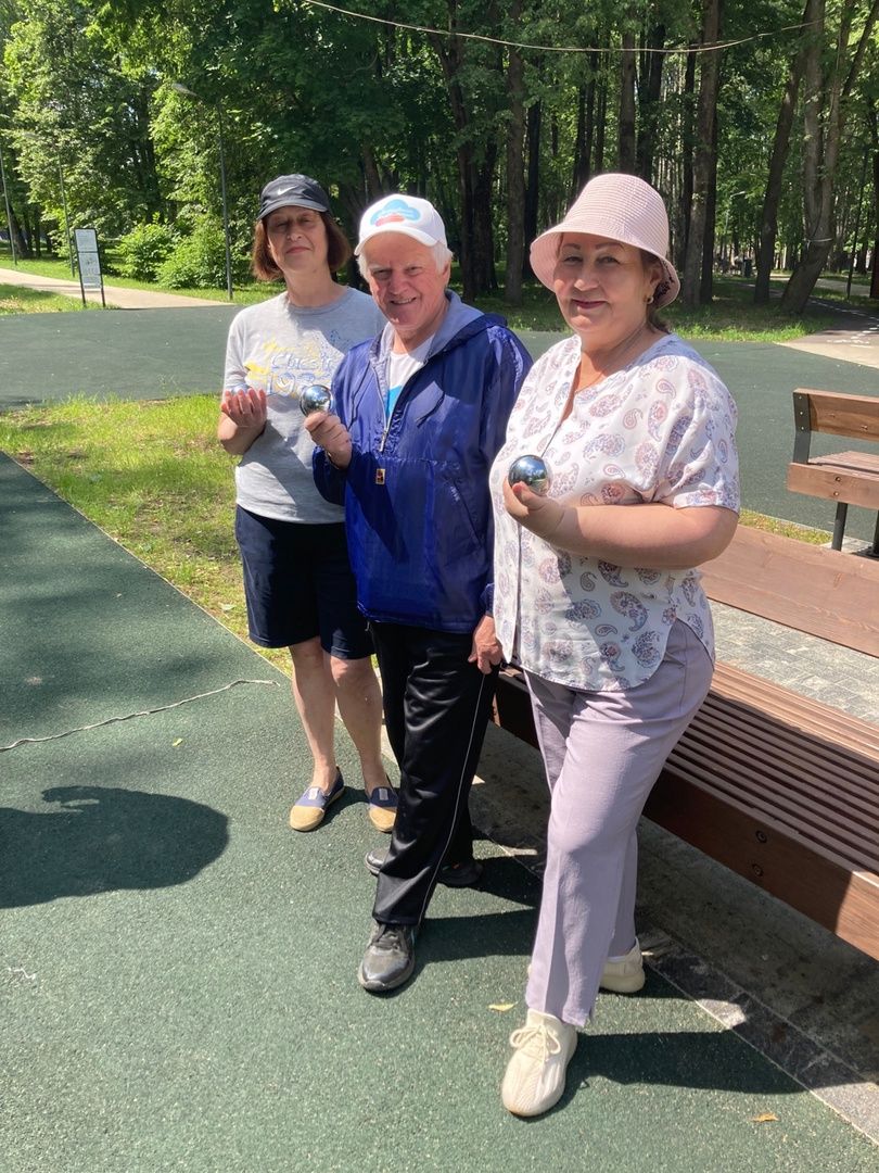 Солнечногорск, парк, активное долголетие, игра, петанк