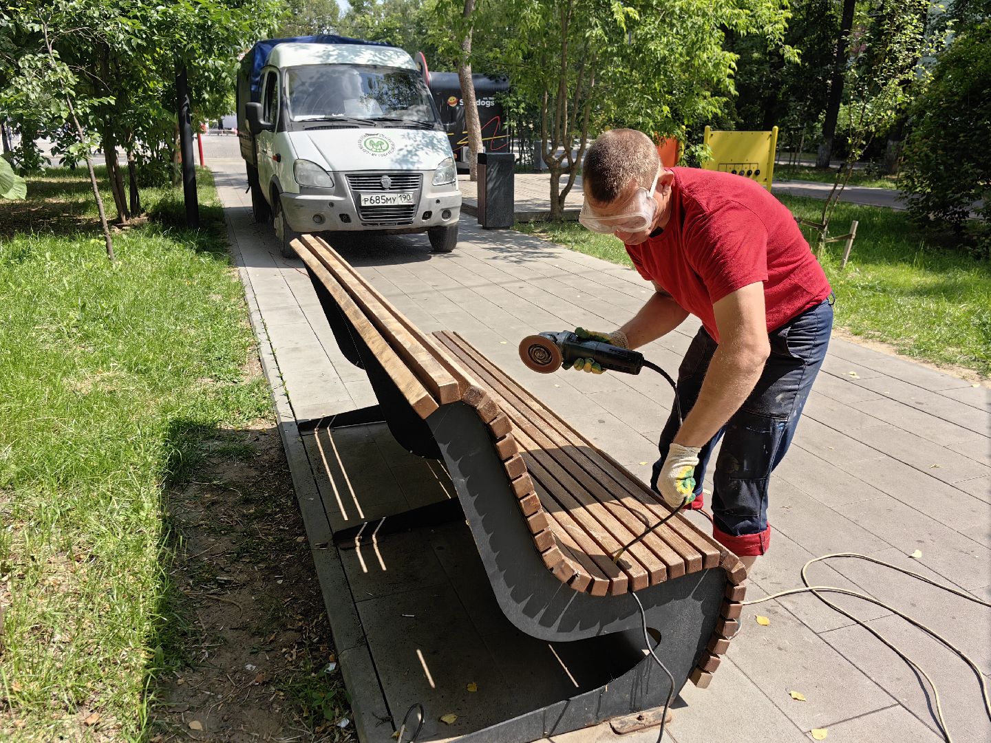 Лавочки, покраска, скамейка, шлифовка