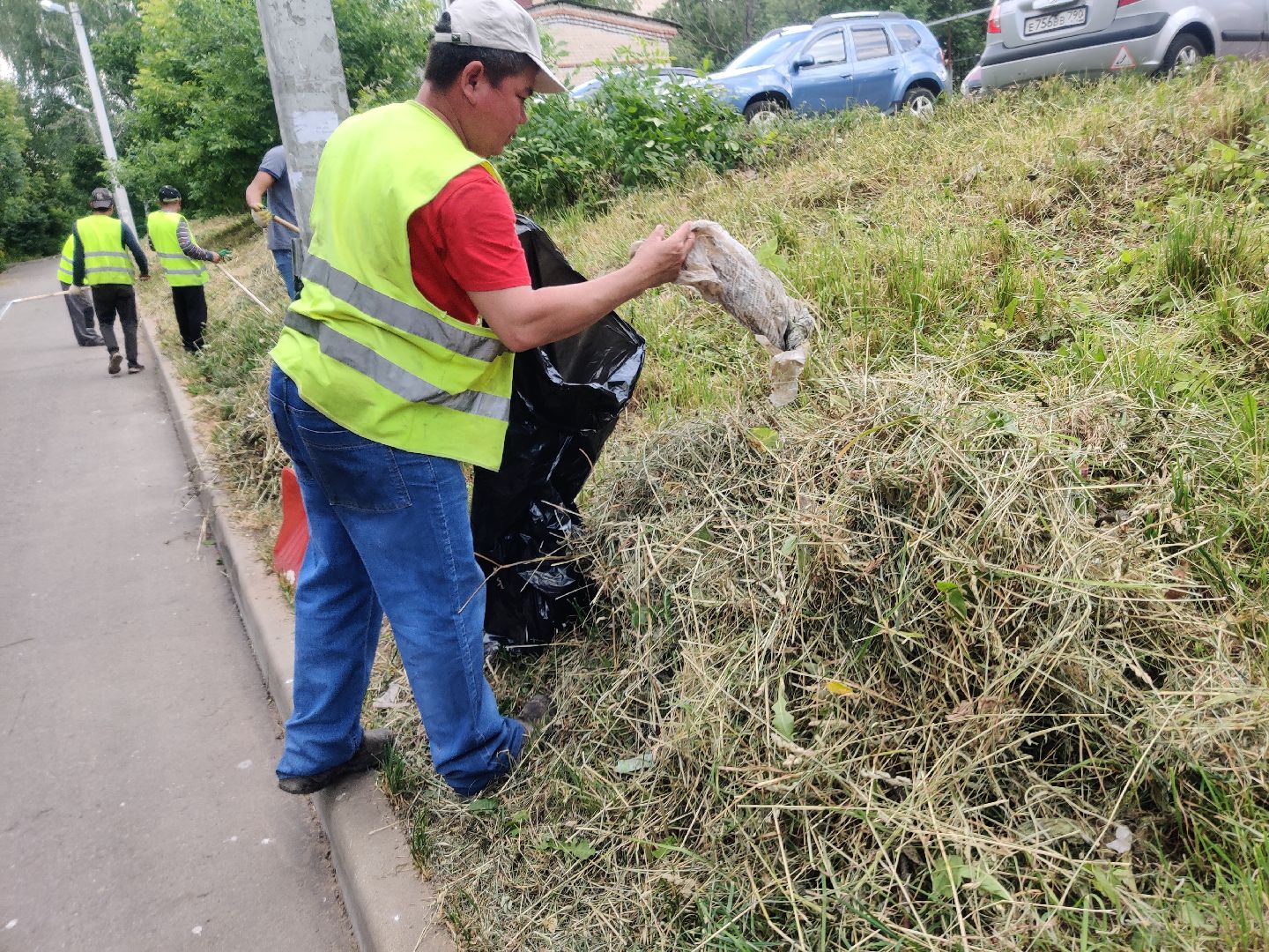 Красноармейск, Пушкинский, уборка дворов, покос травы, опиловка деревьев, ремонт лестницы