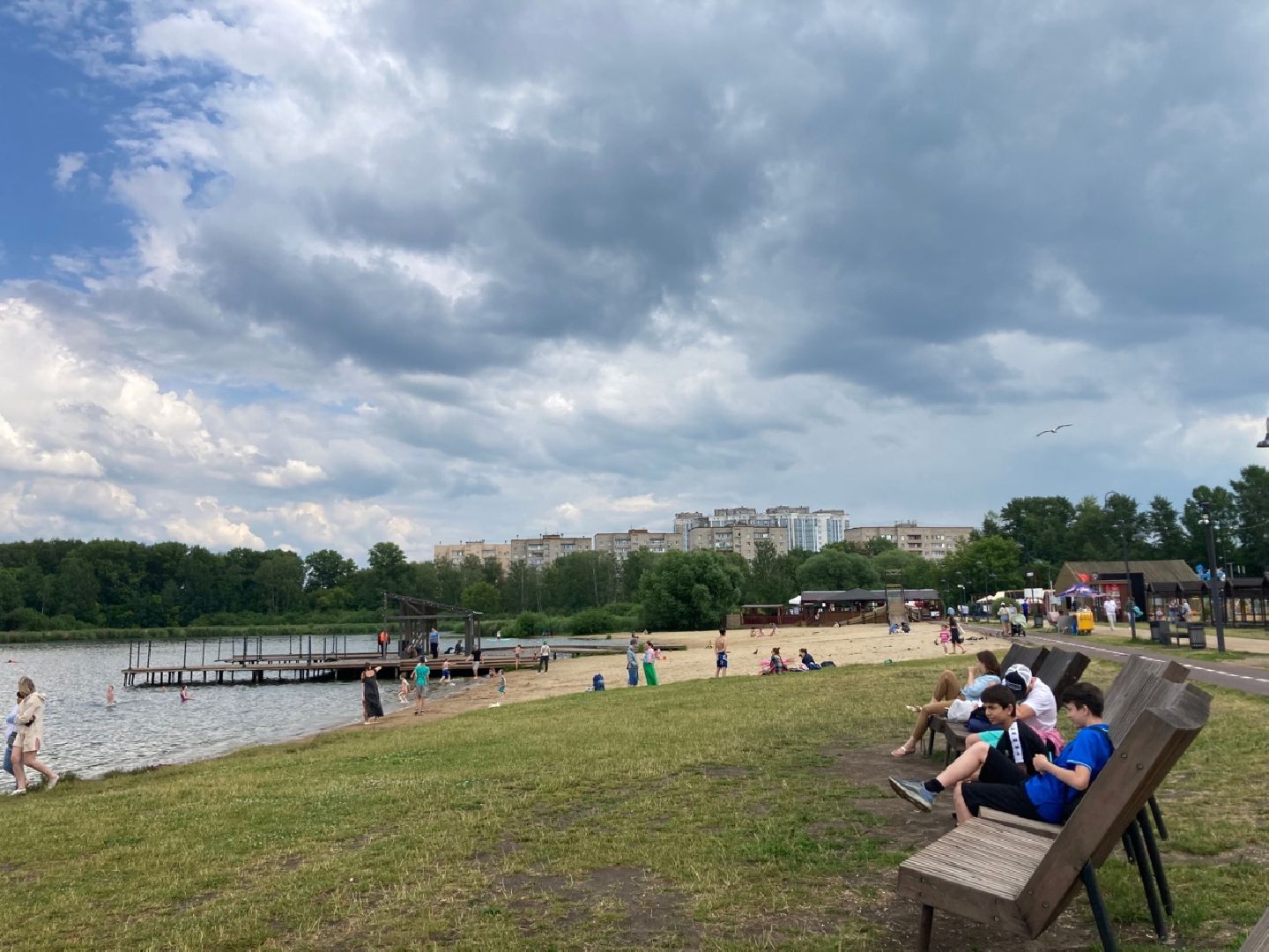 Солнечногорск, озеро Сенеж, пляж, лето, туризм