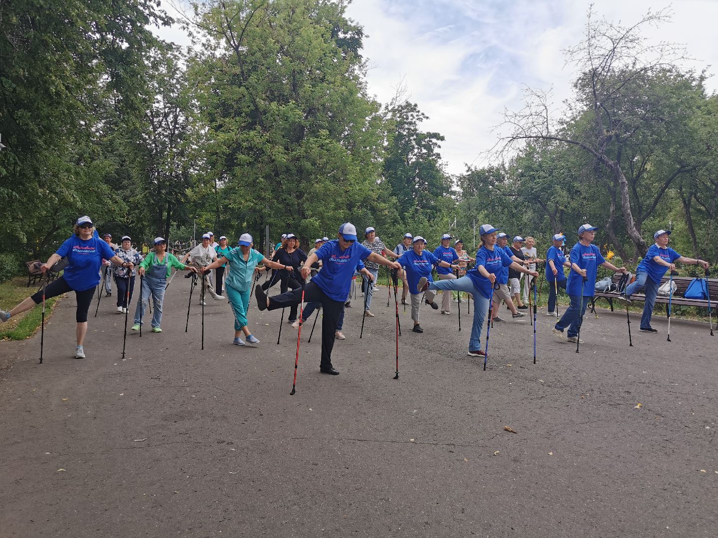 активное долголетие, скандинавская ходьба, пенсионеры,