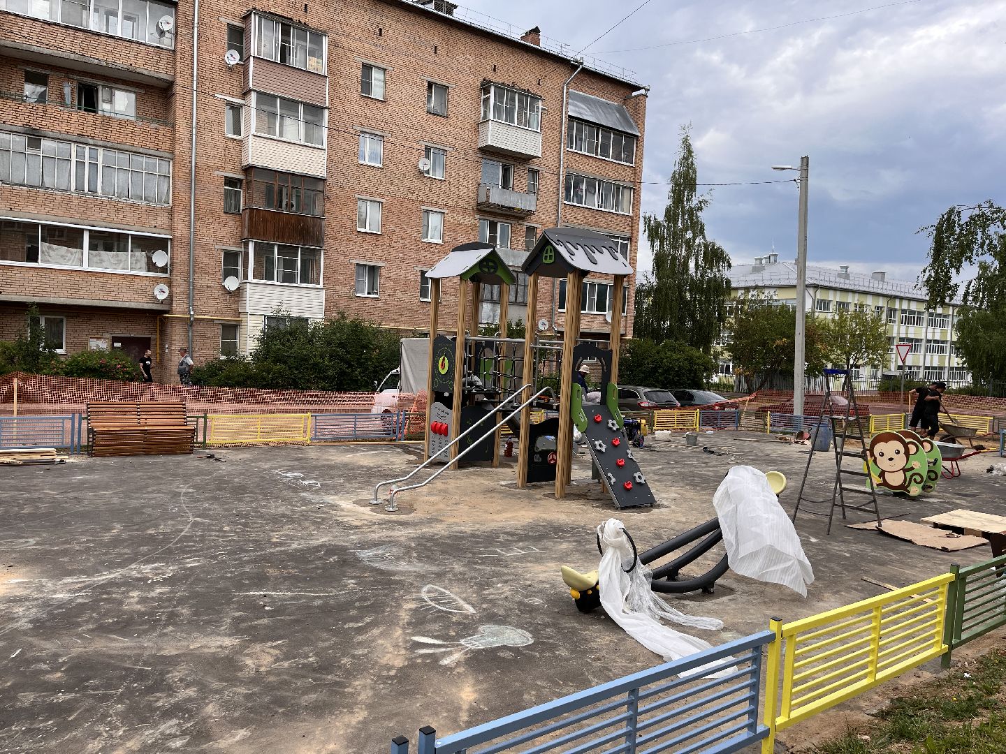 Шаховская, детская площадка, дети, строительство, благоустройство
