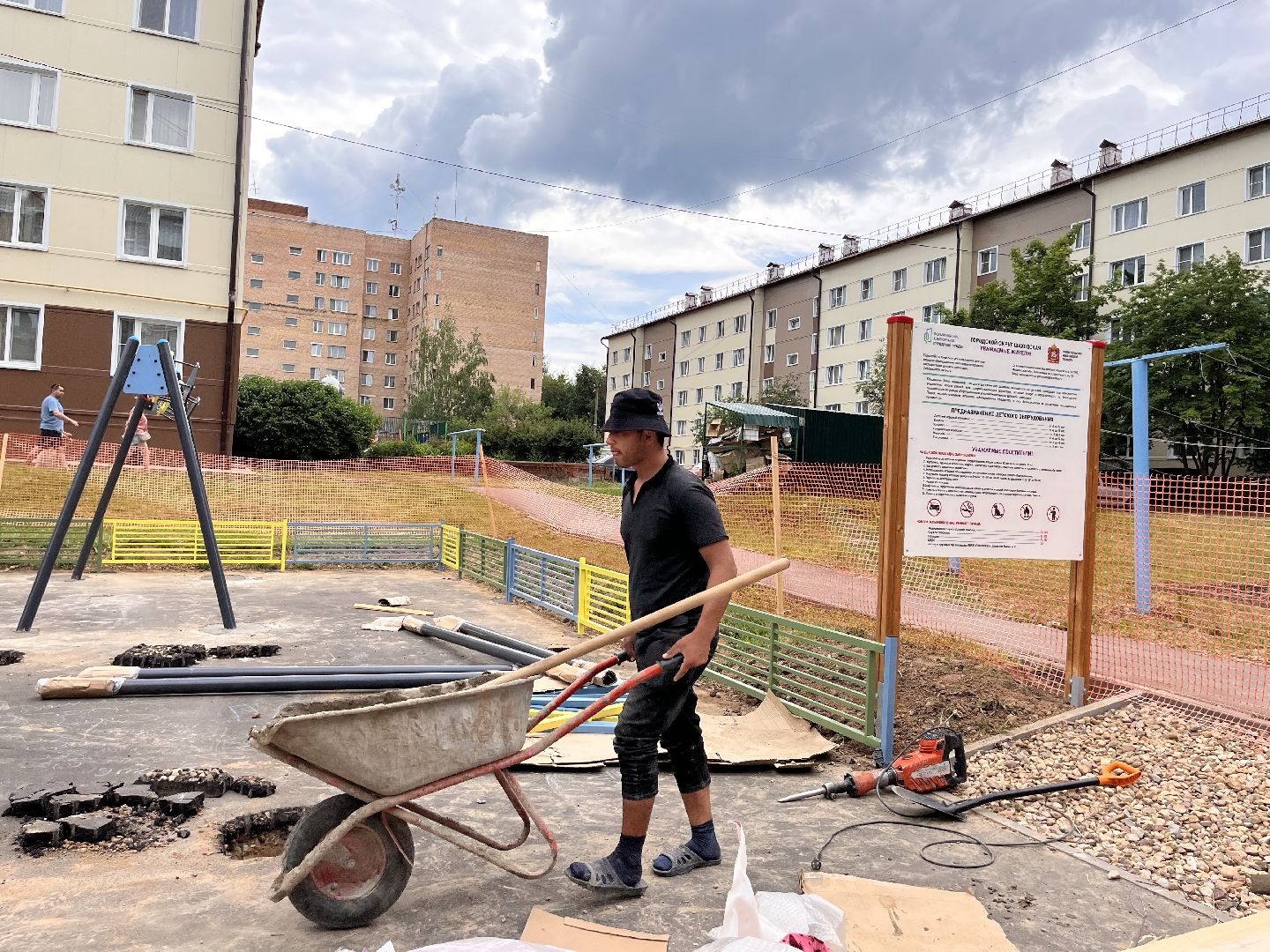 Шаховская, детская площадка, дети, строительство, благоустройство