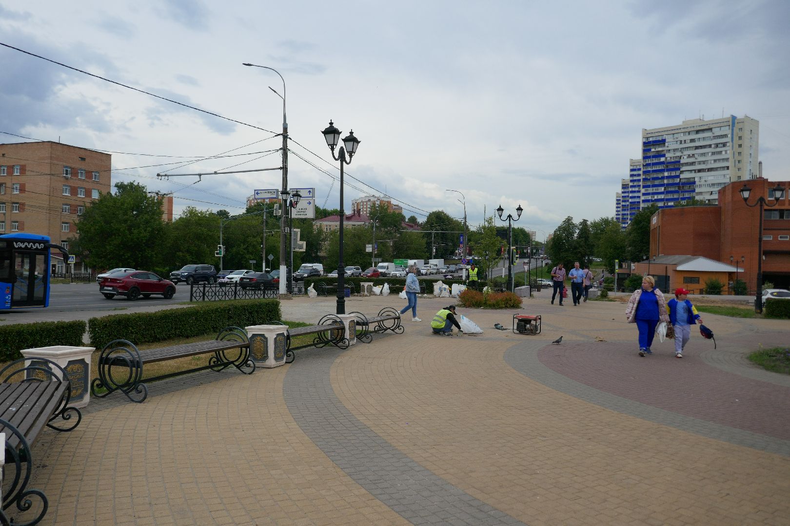 Подольск, брусчатка, бульвар, благоустройство