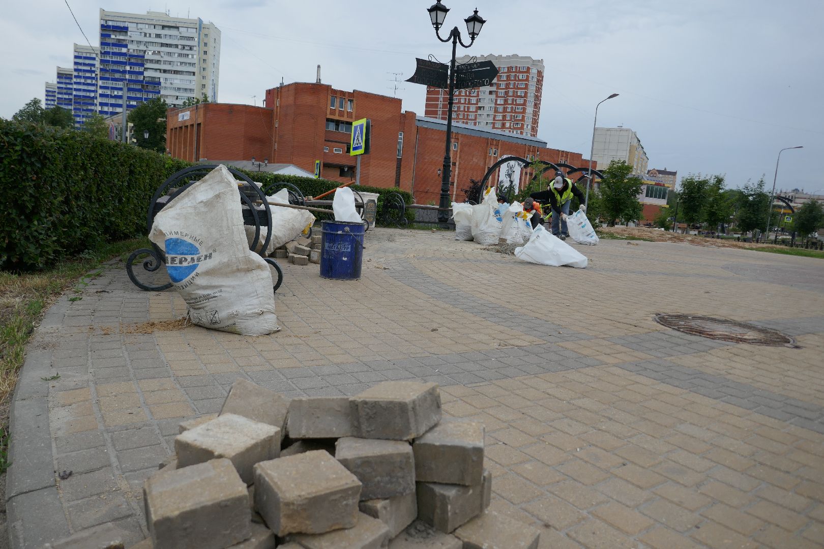 Подольск, брусчатка, бульвар, благоустройство