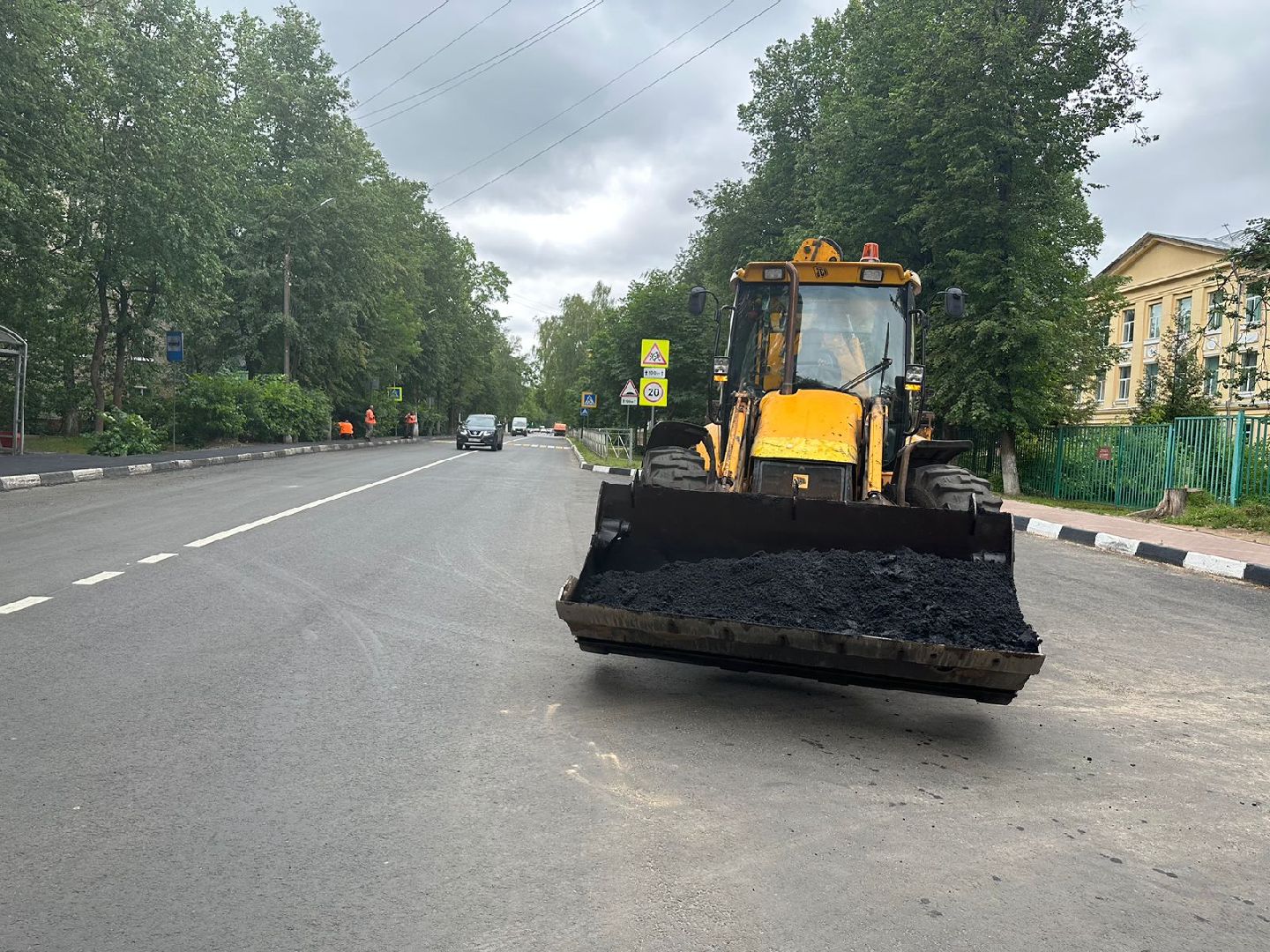 Новая дорога, ремонт дороги, уложили асфальт, сеть тротуаров, Наро-Фоминск