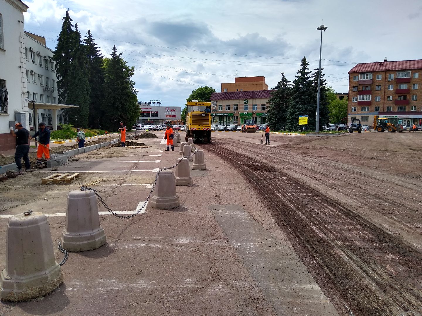 Раменское, дороги, ремонтные работы на Комсомольской площади