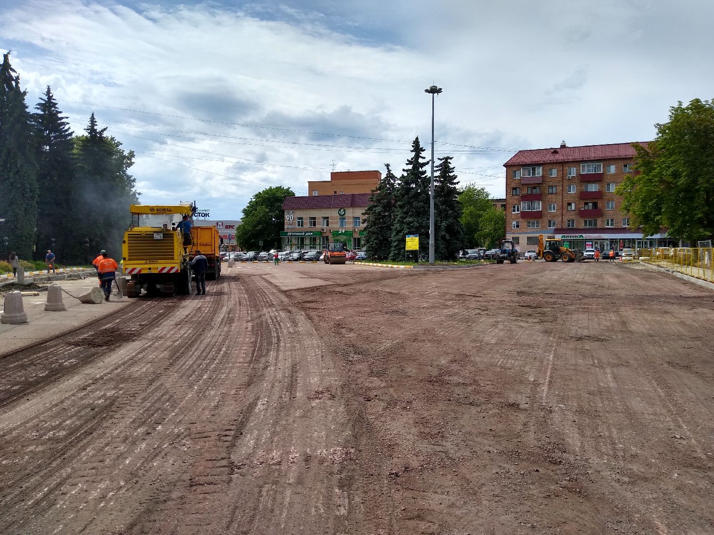 Раменское, дороги, ремонтные работы на Комсомольской площади