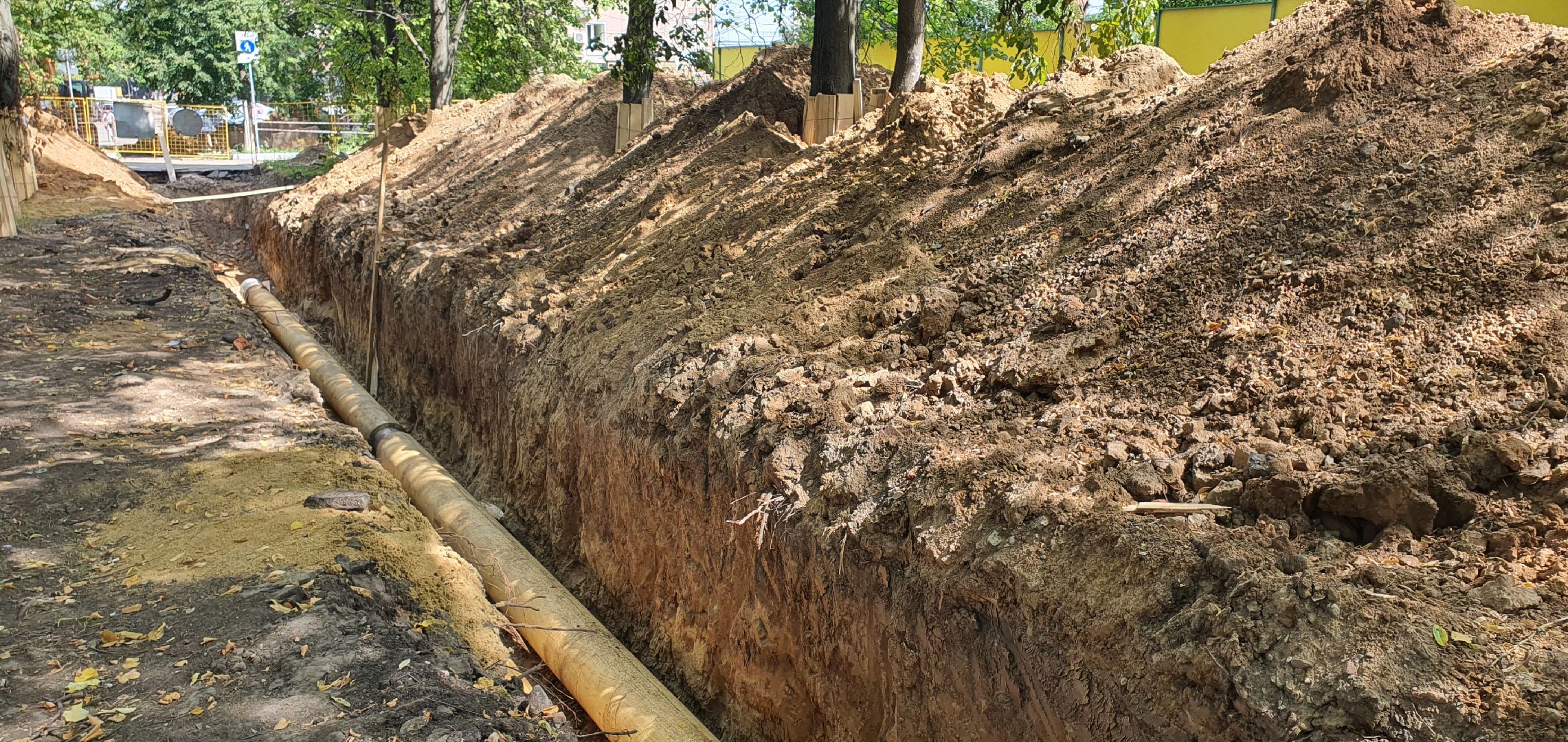 Строительство теплотрассы, Домодедово