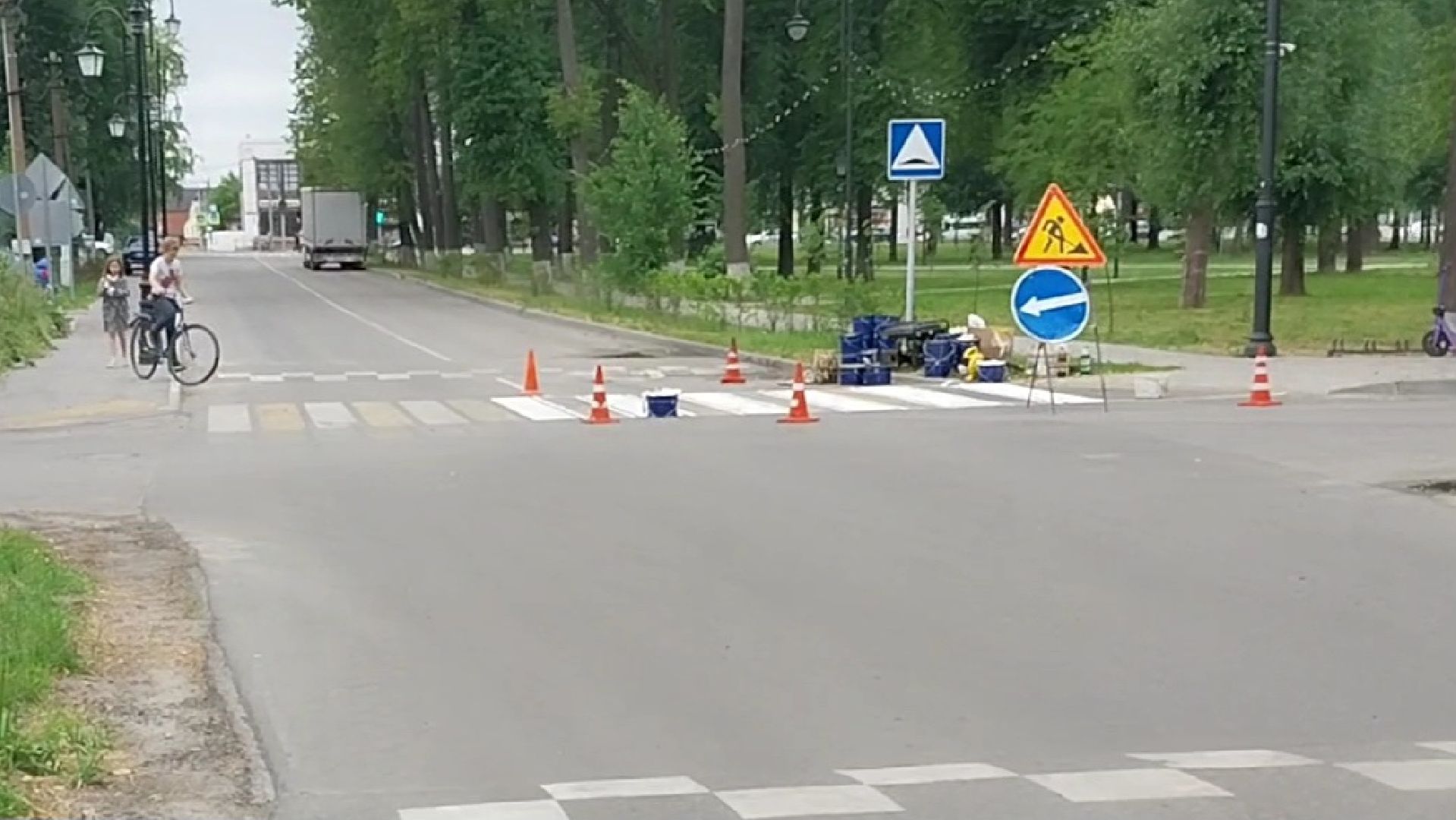 Коломна, пешеходный переход, разметка