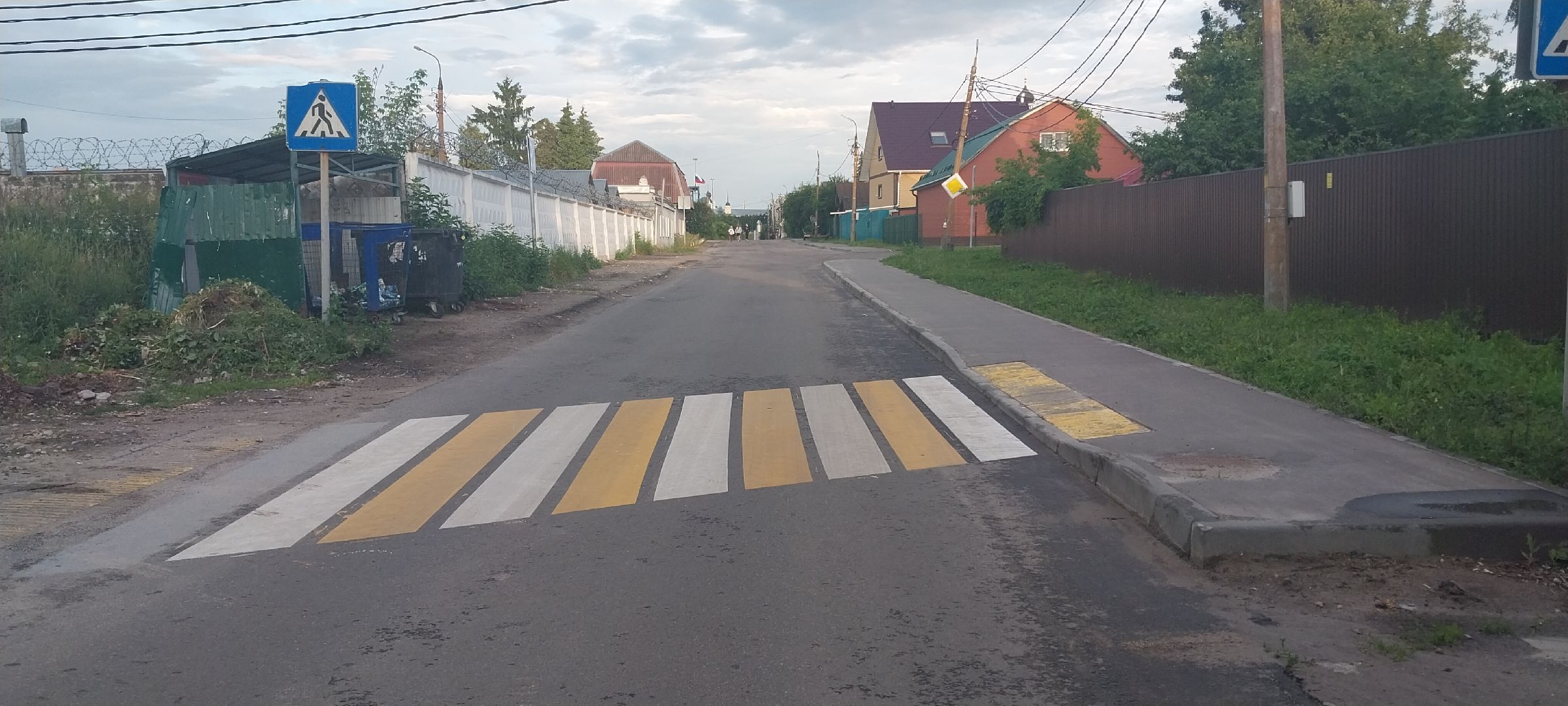 Коломна, пешеходный переход, дорожная разметка