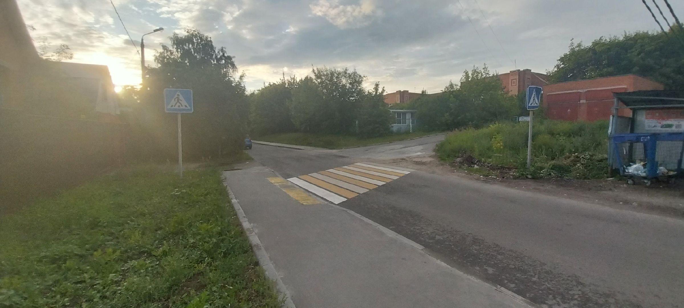 Коломна, пешеходный переход, дорожная разметка