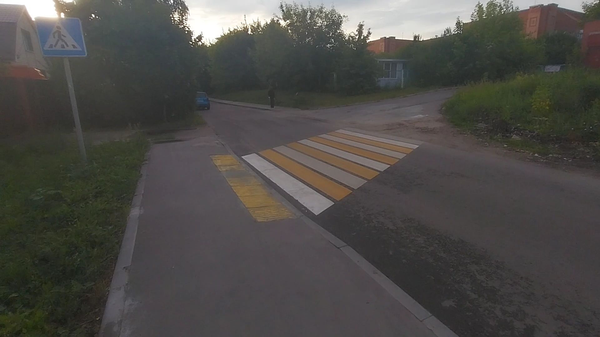 Коломна, пешеходный переход, дорожная разметка