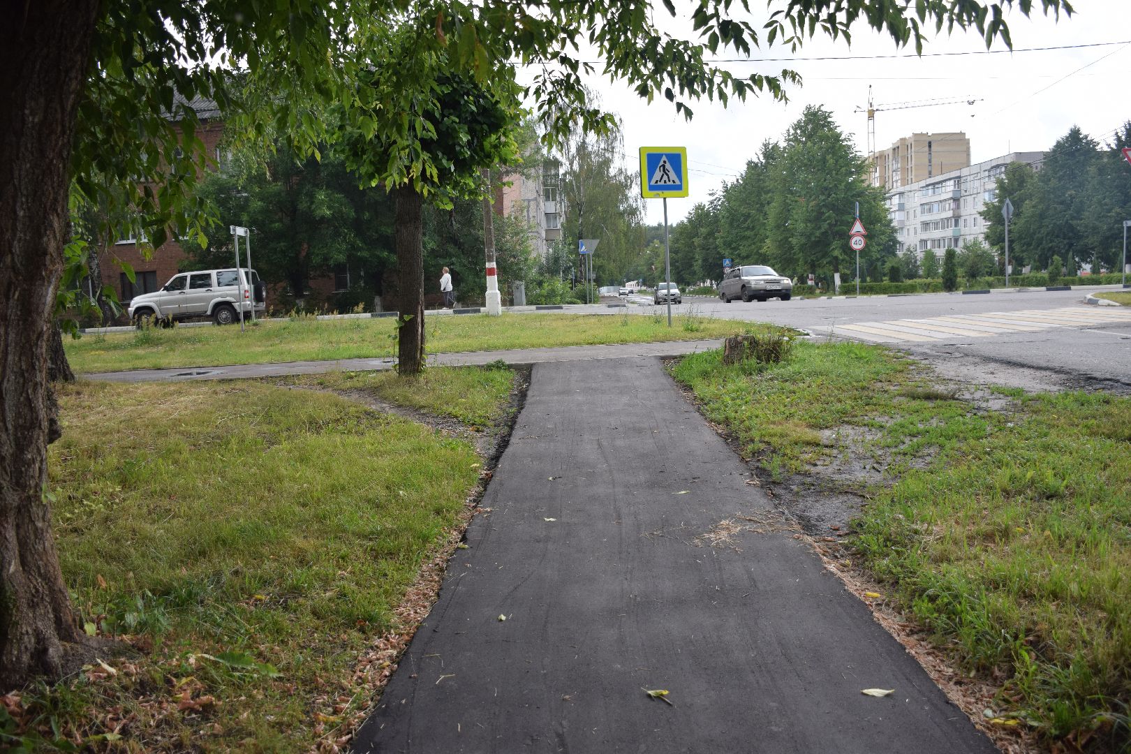 Павловский Посад, городской округ Павловский Посад, тротуар, дорога асфальт, пешеходы