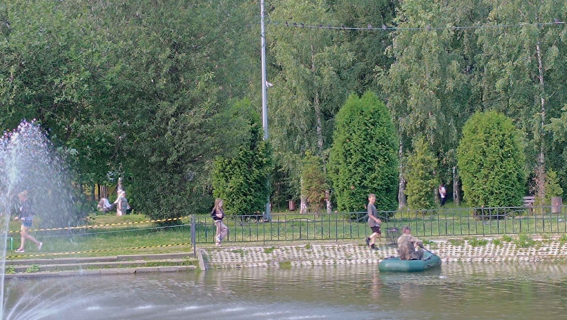 парк, рыба, пруд