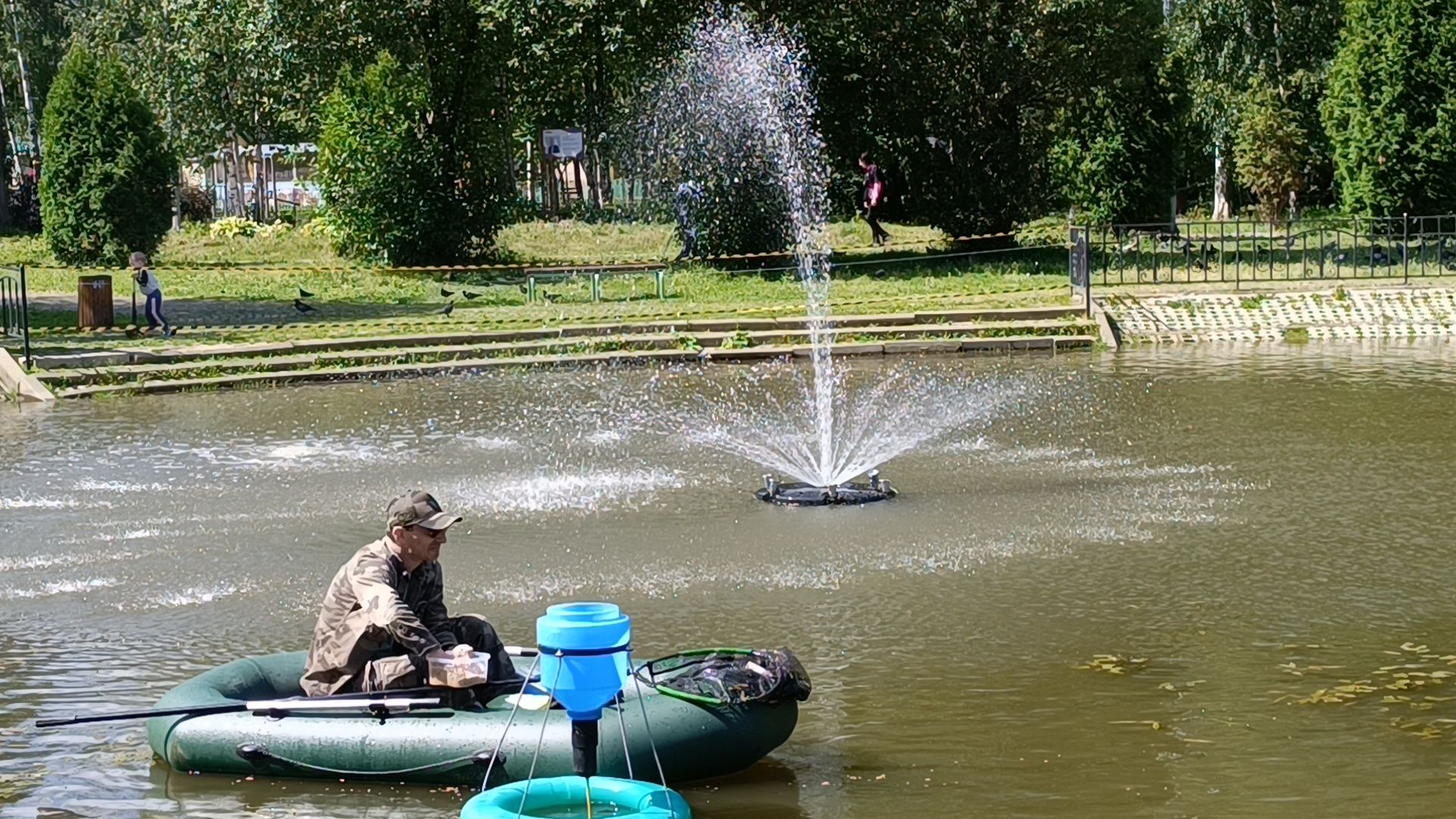 парк, пруд, фонтан