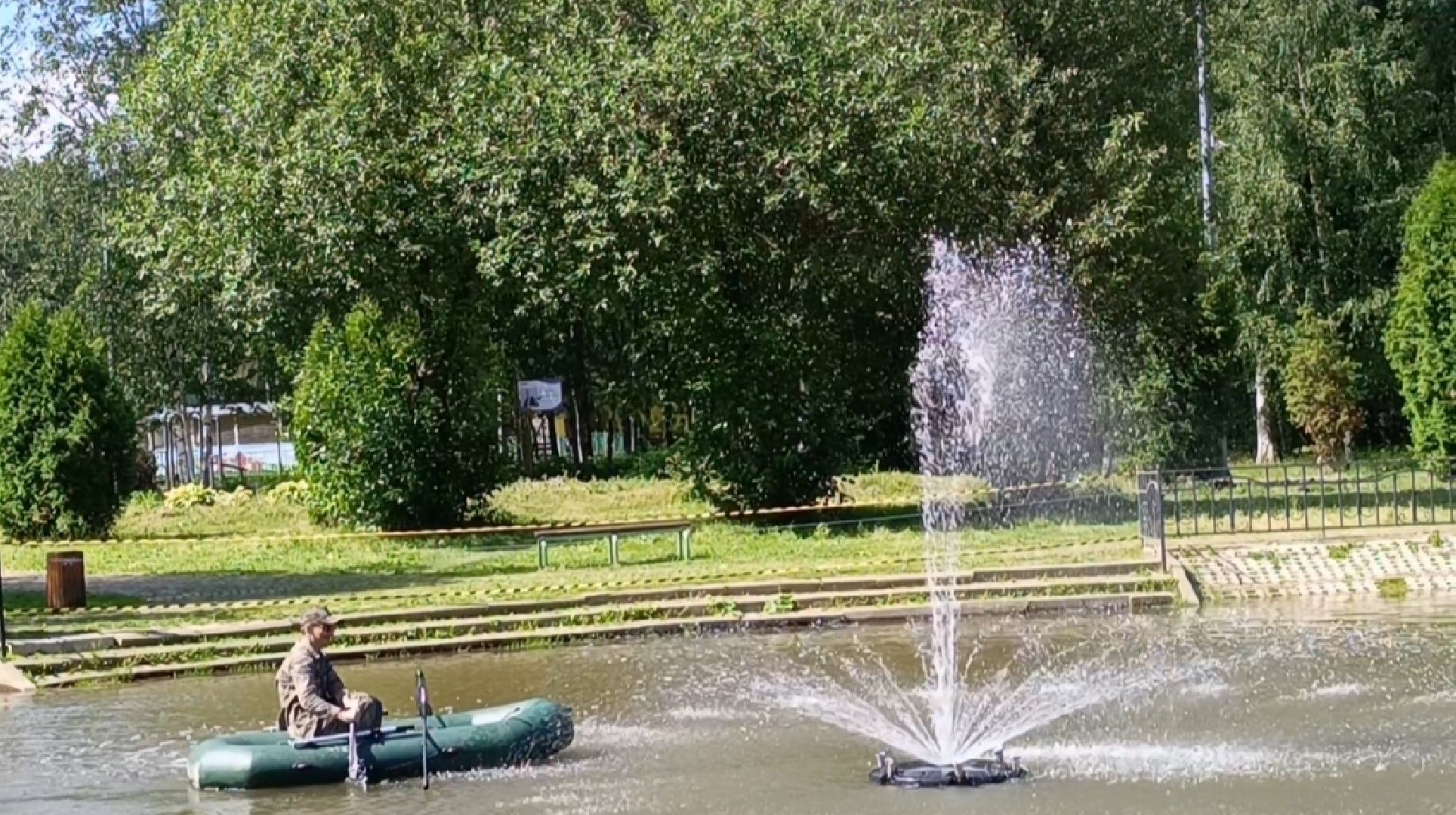 парк, пруд, фонтан