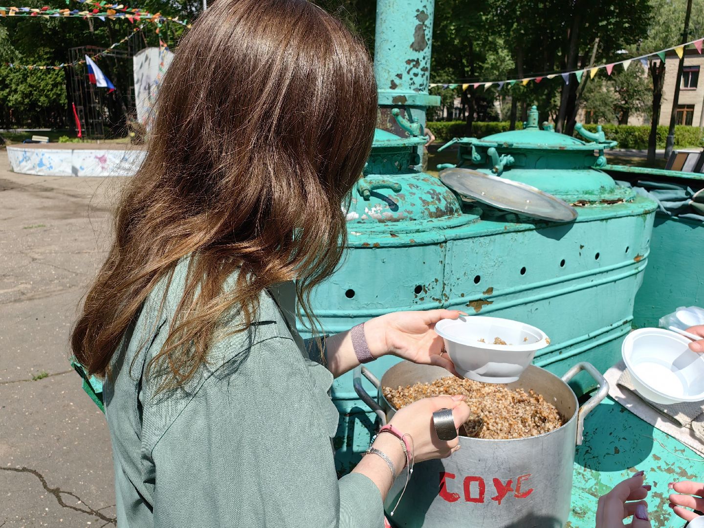 Полевая кухня, каша, гречка, лагерь, состязания, дети