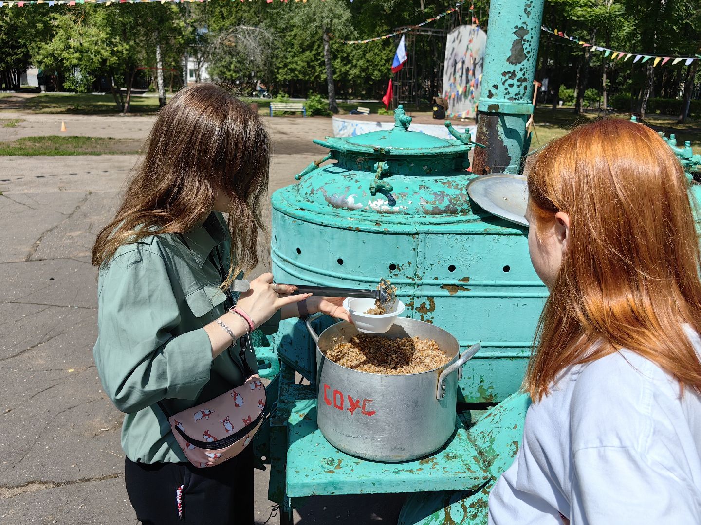 Полевая кухня, каша, гречка, лагерь, состязания, дети