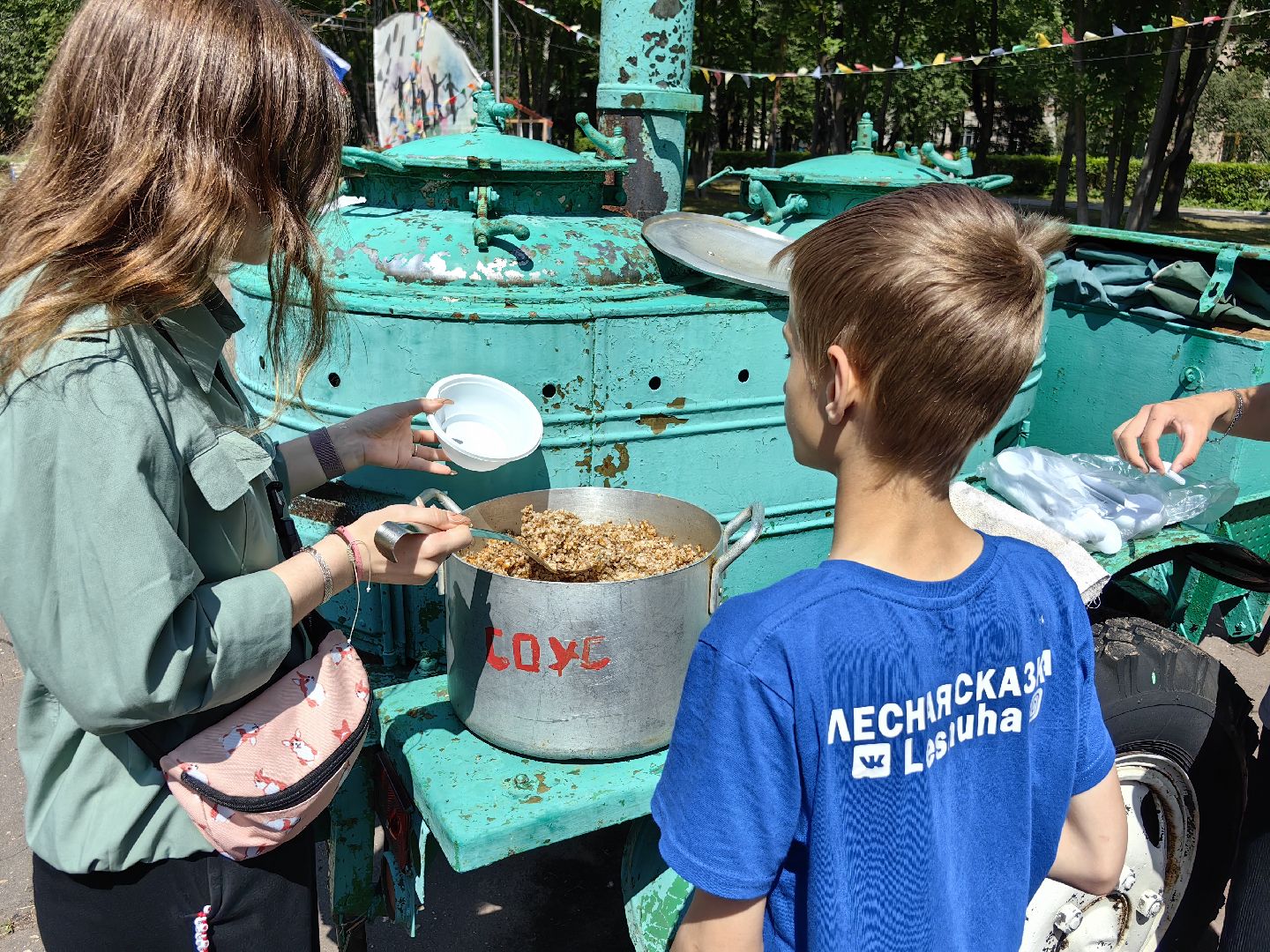 Полевая кухня, каша, гречка, лагерь, состязания, дети