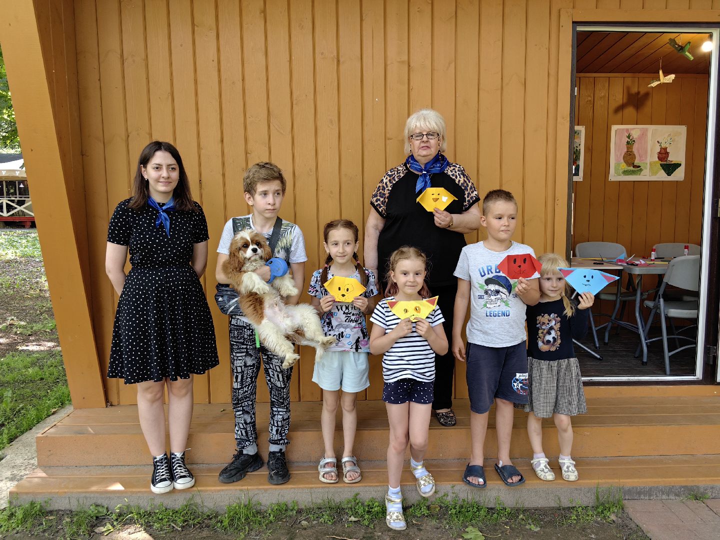 Мастер-класс, оригами, картон, собачка, пёс, парк, дети