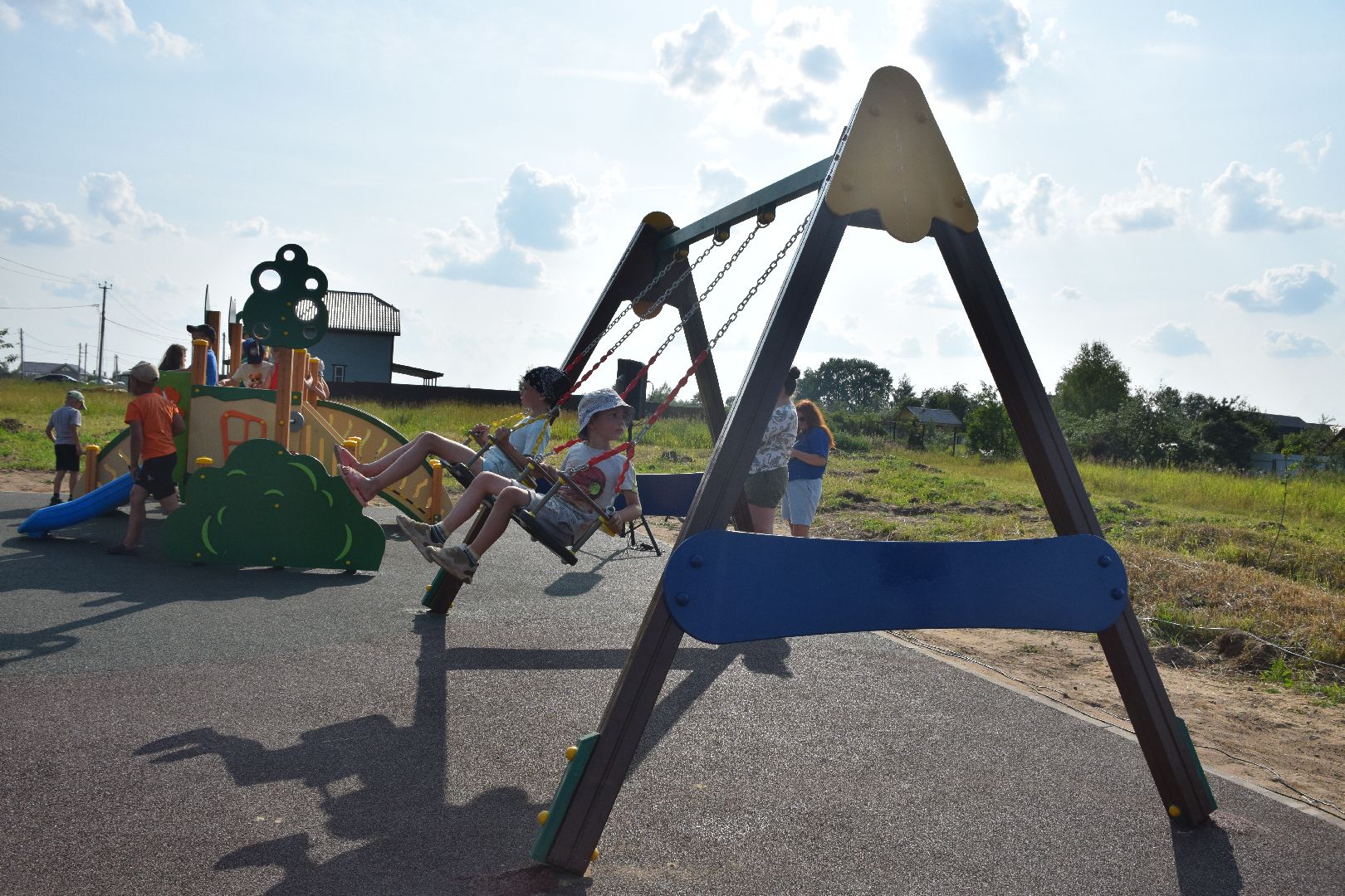Павловский Посад, городской округ Павловский Посад, благоустройство, дети, люди, деревня, площадка, игры