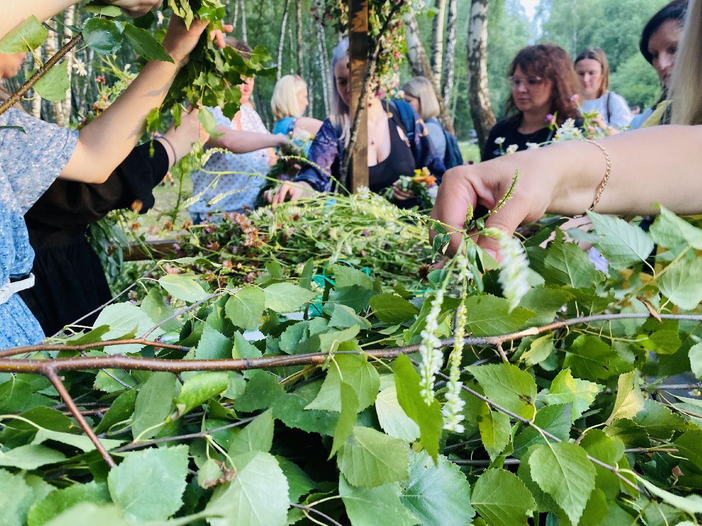 Домодедово, день Ивана Купалы, русский традиции, лесопарк, обряд, гадание, плетение венков
