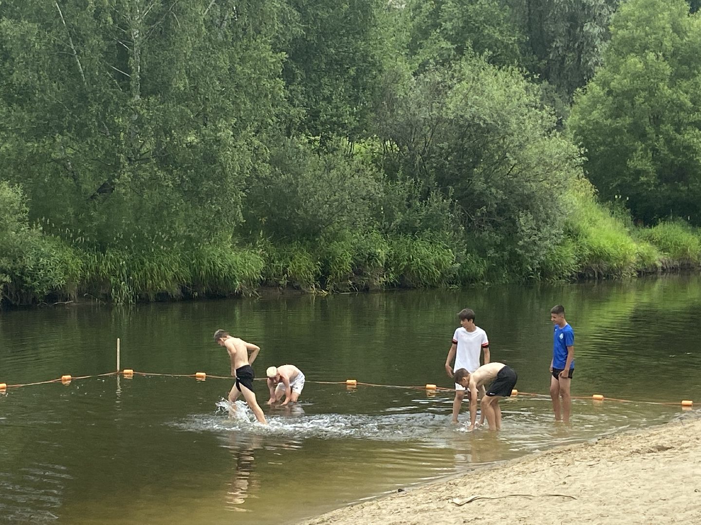 детский спорт, река,