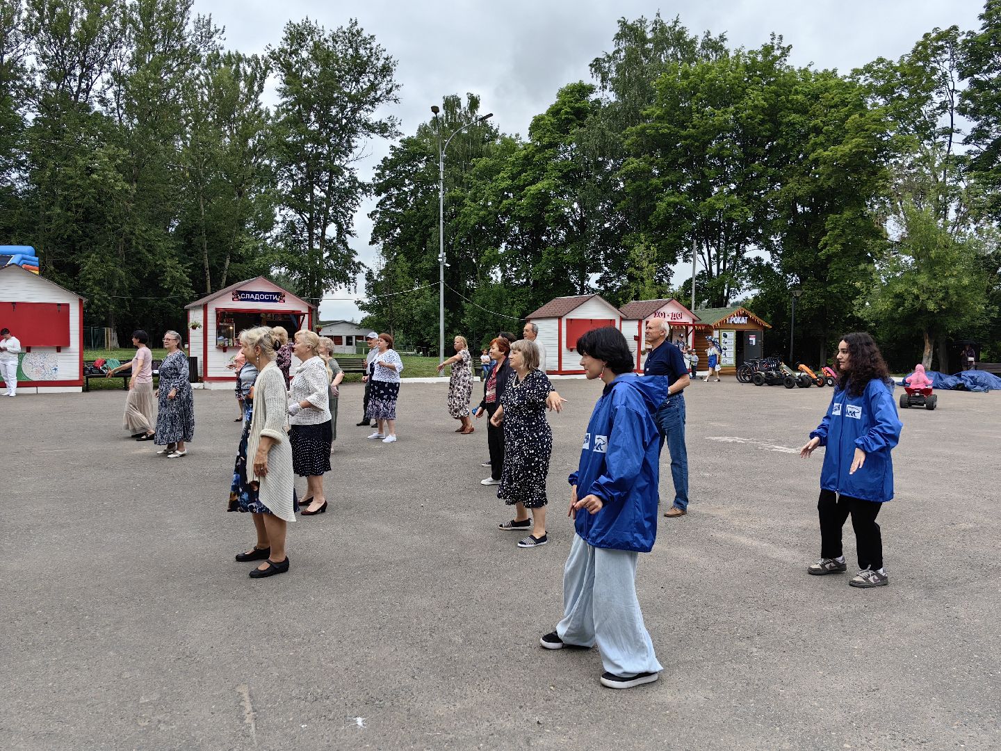 Семья, ромашки, праздник, парк