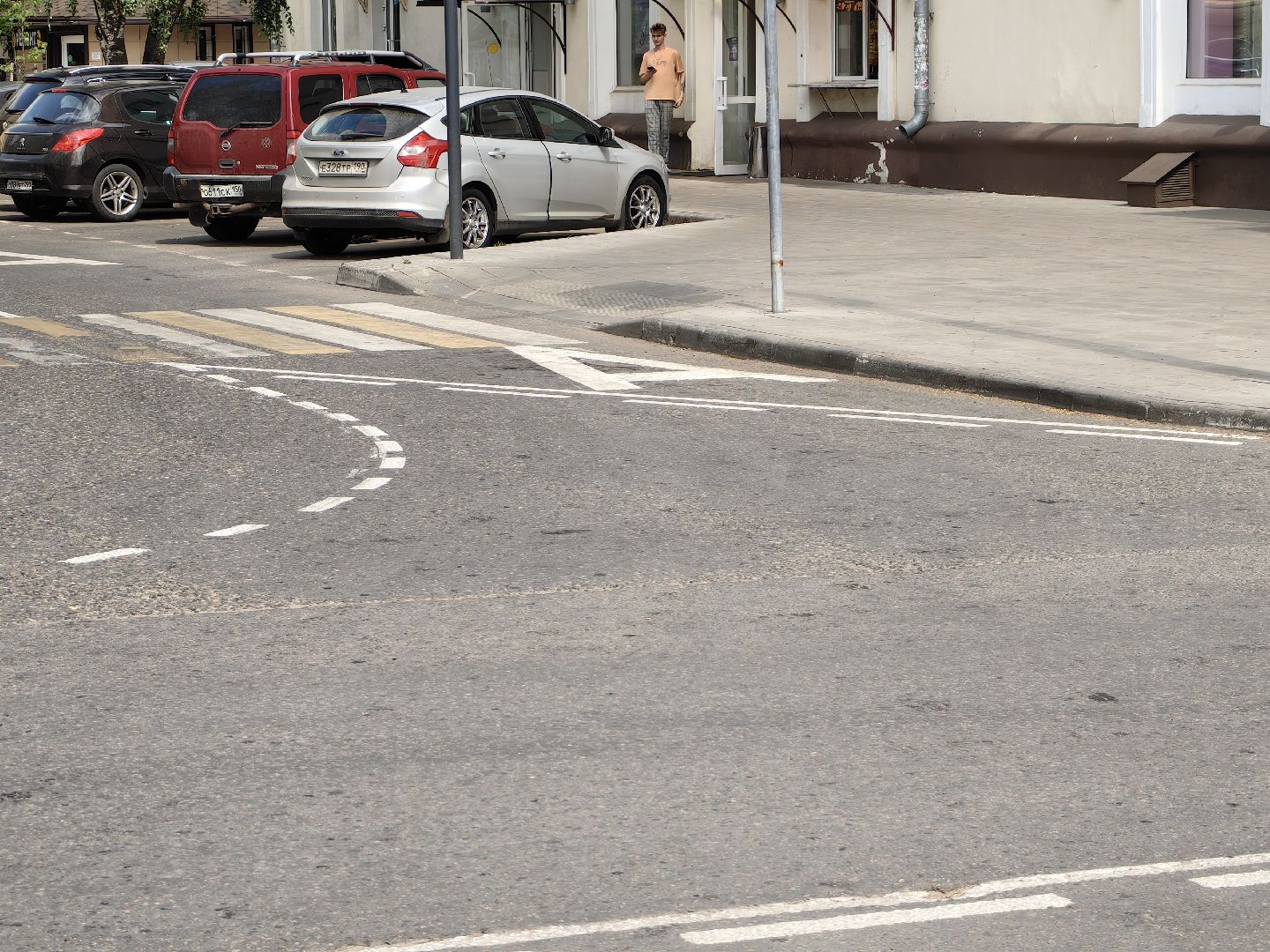 Дорога, разметка, автобус, остановка