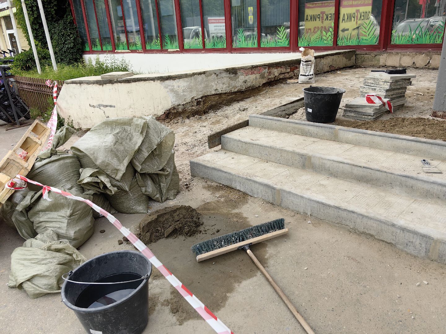 Ремонт, магазин, лестница, покрытие