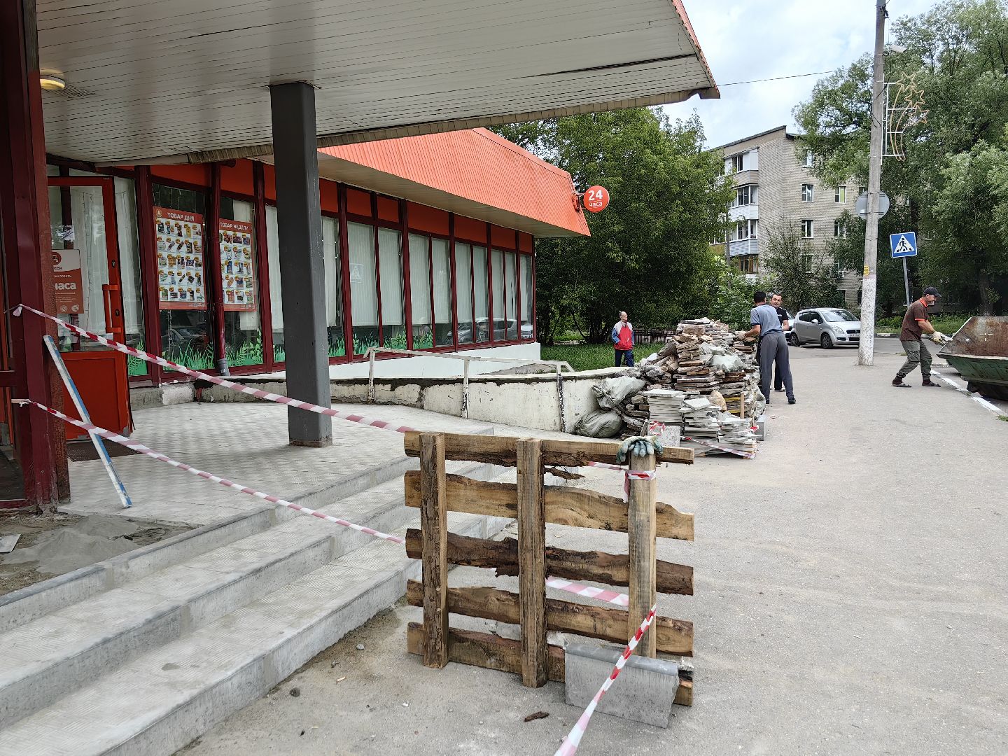 Ремонт, магазин, лестница, покрытие