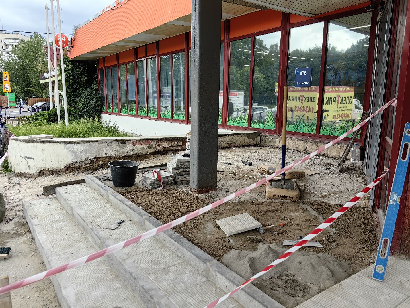 Ремонт, магазин, лестница, покрытие