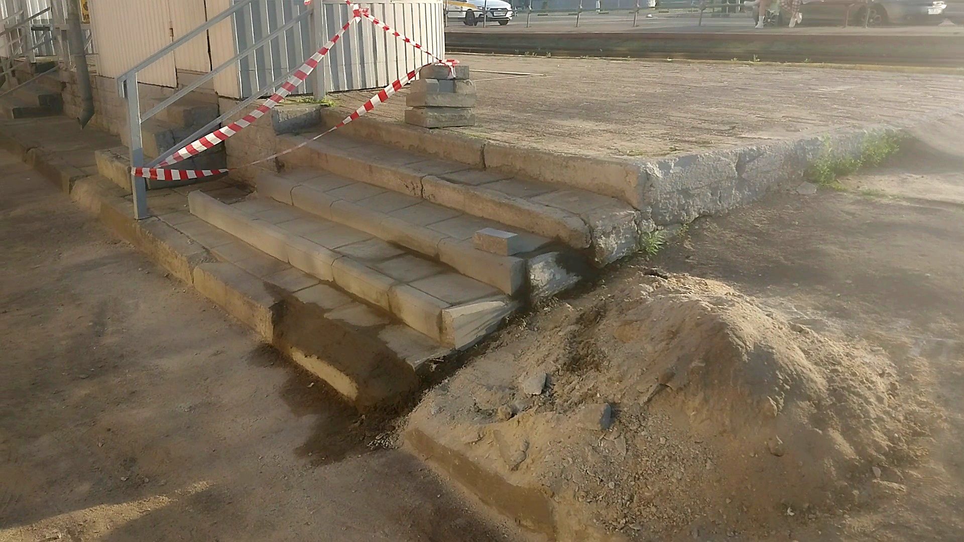 Коломна, остановка, ремонт тротуаров