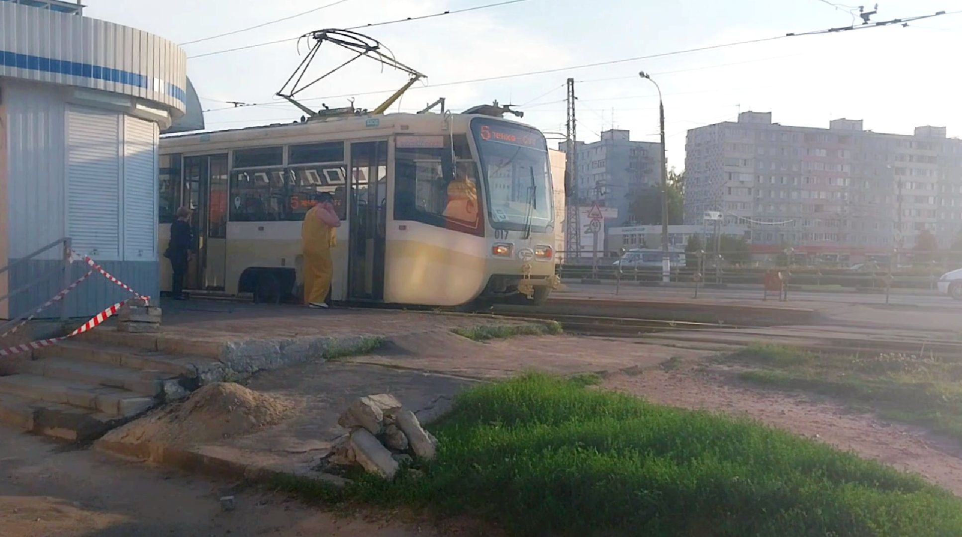 Коломна, остановка, ремонт тротуаров