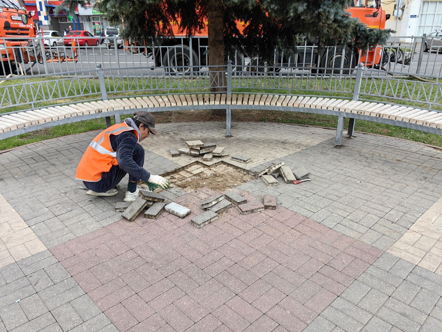 Площадь, брусчатка, замена, Щелково