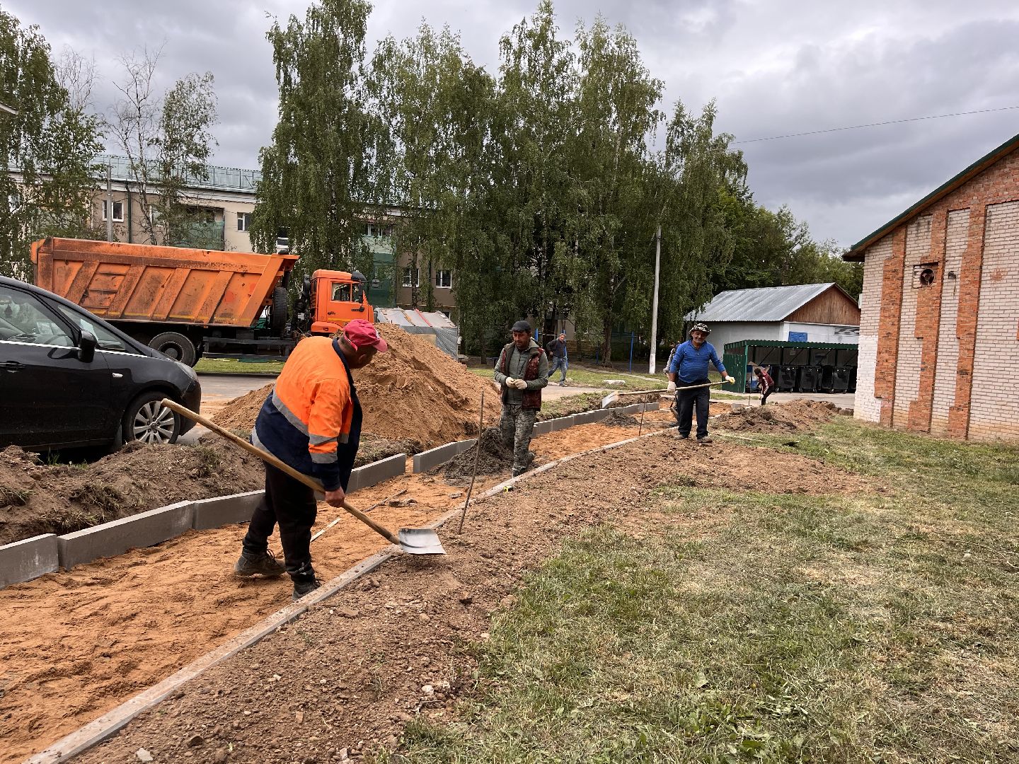 Дорога, асфальт, укладка асфальта