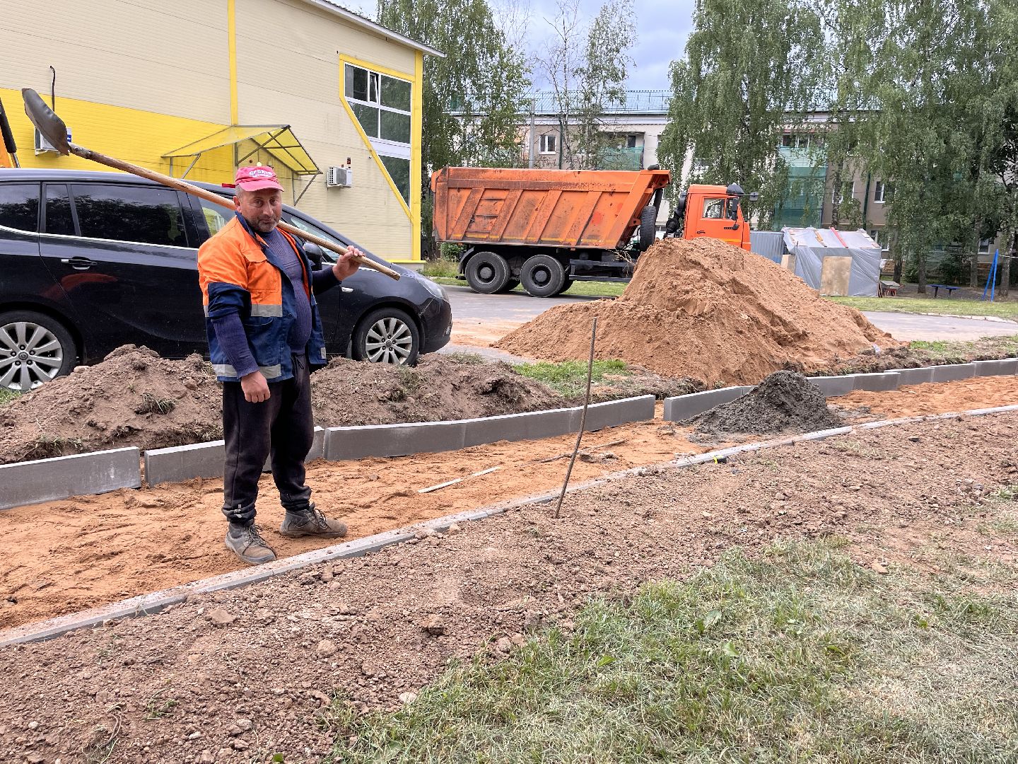 Дорога, асфальт, укладка асфальта