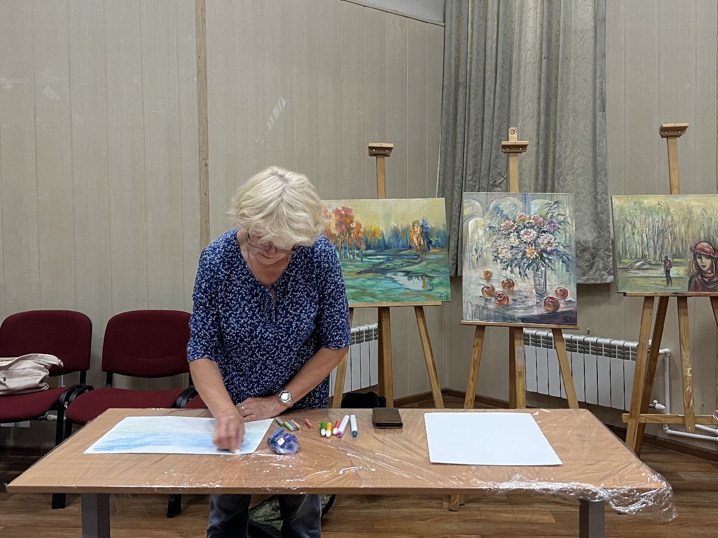 Химки, Активное долголетие, мастер-класс, художник, рисование