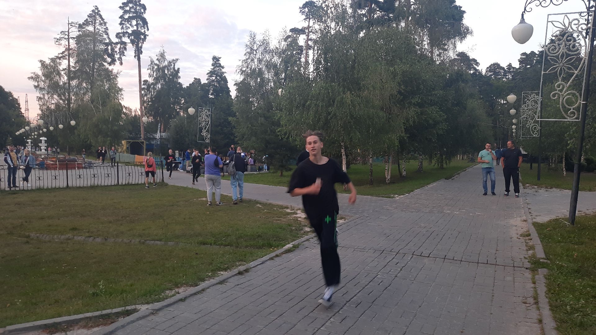 Шатура, ночной забег, ночь в парке